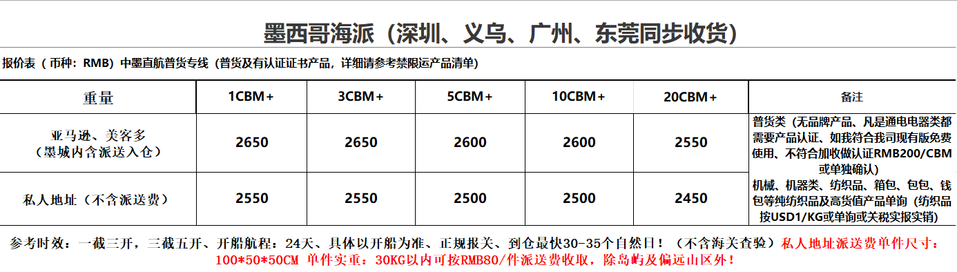 深圳到墨西哥海運專線多少錢 深圳到墨西哥海運專線多少錢
